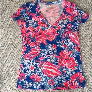 Lilly Pulitzer 4th of July print shirt sz XS